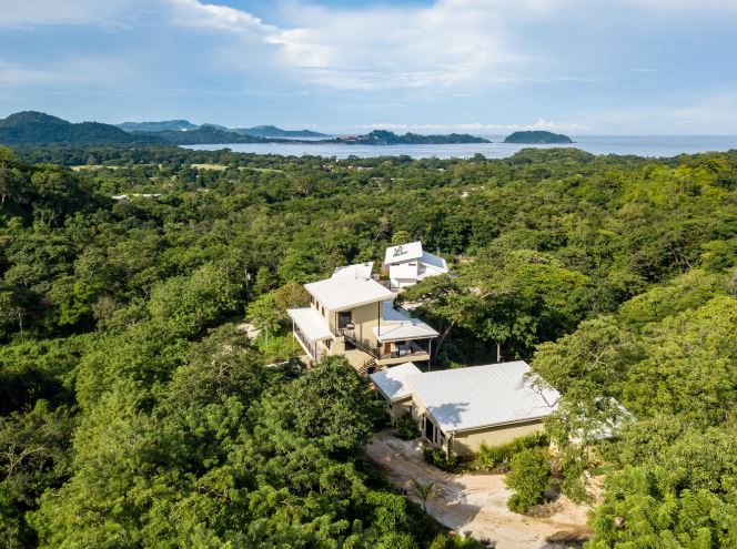 Aerial view of The Lanktuary and the Ocean